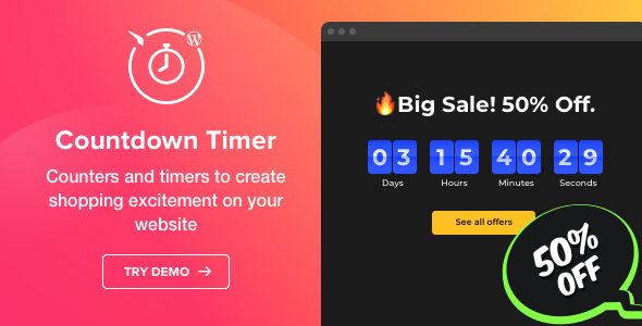 Countdown Timer v1.0 - таймер обратного отсчёта на WordPress