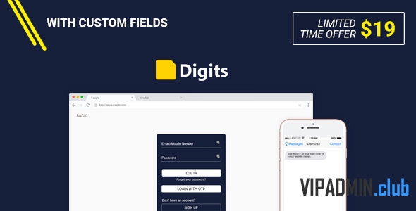 Digits v6.6.1 - регистрация и вход пользователей через смс