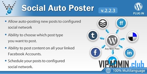 Social Auto Poster v3.0.2 - плагин кросспостинга новостей для WordPress