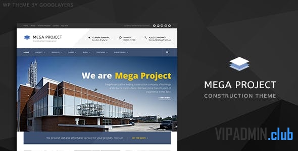 Mega Project v1.22 - тема строительства для WordPress