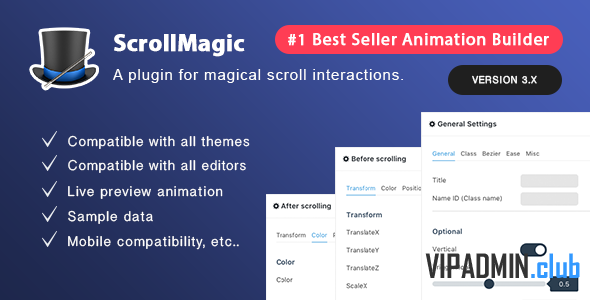 Scroll Magic v3.6.5 - плагин анимации прокрутки WordPress