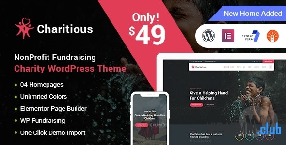 Charitious v2.4.3 - тема WordPress по сбору средств