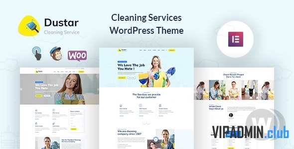 Dustar v1.0.1 – клининговые услуги WordPress тема