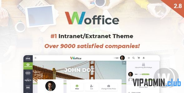 Woffice v2.8.9 - интранет/экстранет шаблон WordPress