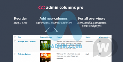 Admin Columns Pro v5.3.3  (+addons) - менеджер колонок в админ-панели WordPress