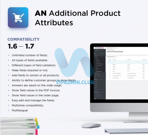 Модуль Additional Product Attributes / Custom Product Fields v2.5.0