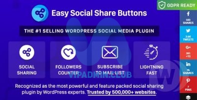 Easy Social Share Buttons v7.7 NULLED - кнопки соцсетей на WordPress