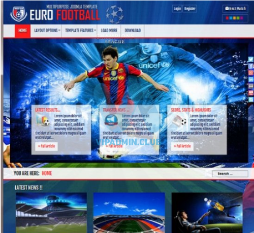 EURO FOOTBALL – СПОРТИВНЫЙ НОВОСТНОЙ ШАБЛОН JOOMLA 3