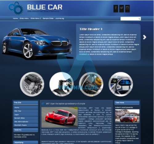 BLUE CAR — СПОРТИВНЫЙ JOOMLA 3 ШАБЛОН ОТ DIABLO DESIGN