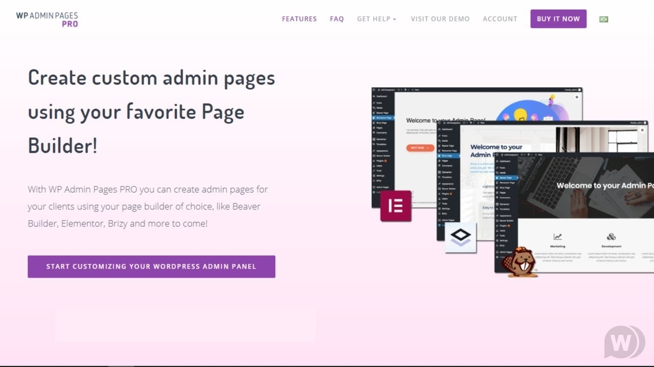 WP Admin Pages PRO v1.8.5 создание страниц админ панели WordPress