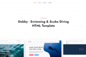 Dobby 1.2 - чистый HTML-шаблон для плавательного центра или клуба