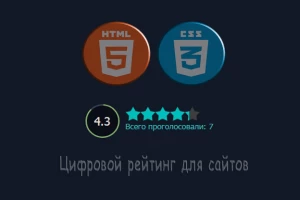 Цифровой рейтинг звезд для сайта на CSS