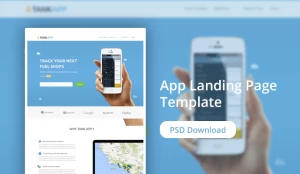 Бесплатный PSD шаблон App Landing Page