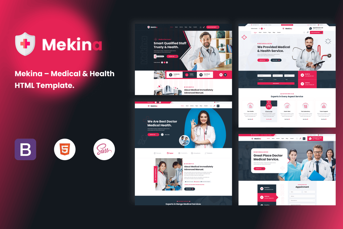 Mekina - Шаблон HTML5 для медицины и здравоохранения