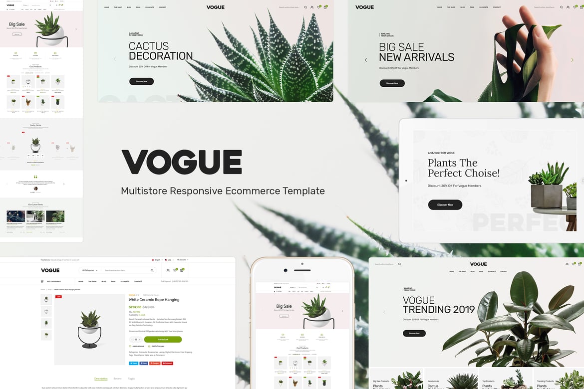 Vogue - тема Opencart для магазина растений