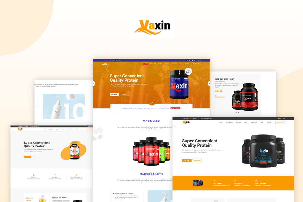 VAXIN - HTML-шаблон для лекарственных добавок для здоровья