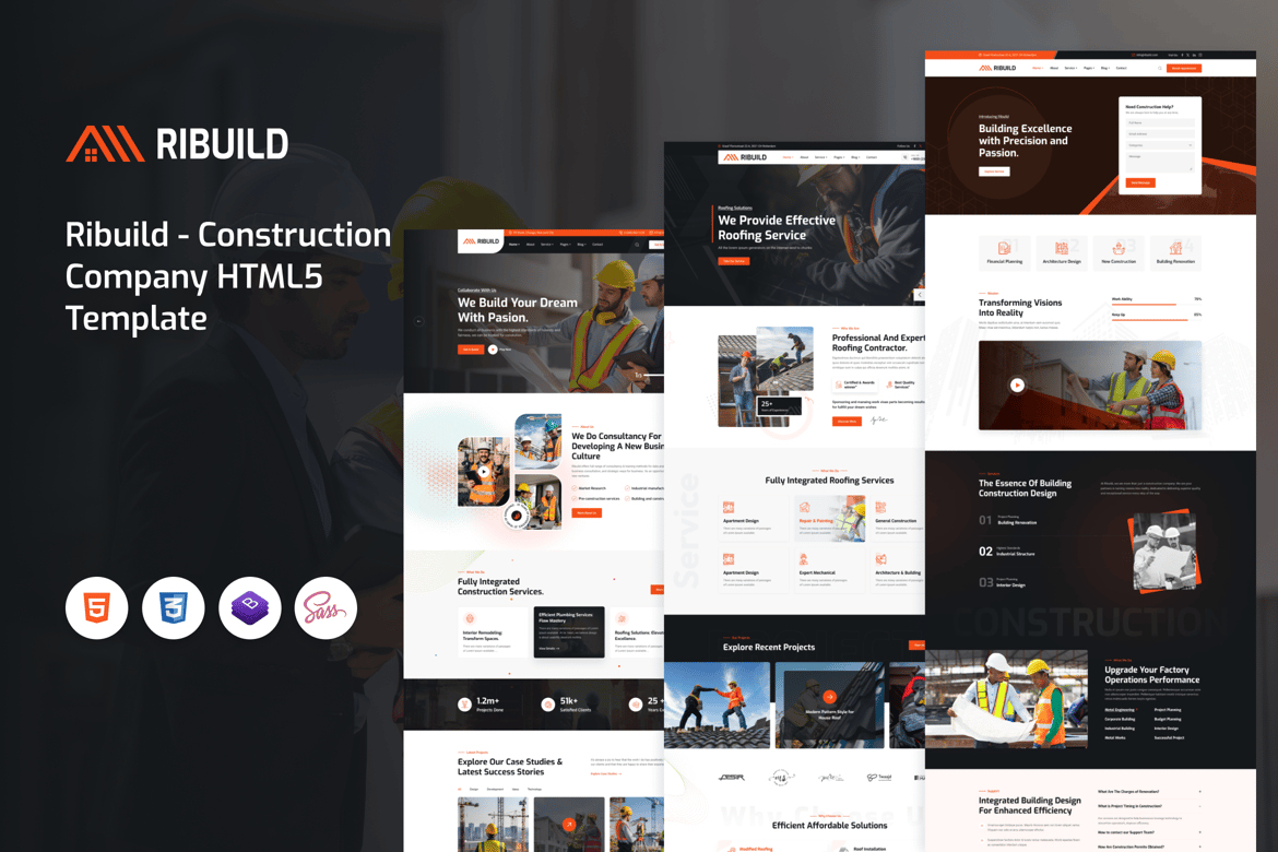 Ribuild — Шаблон HTML5 для строительной компании