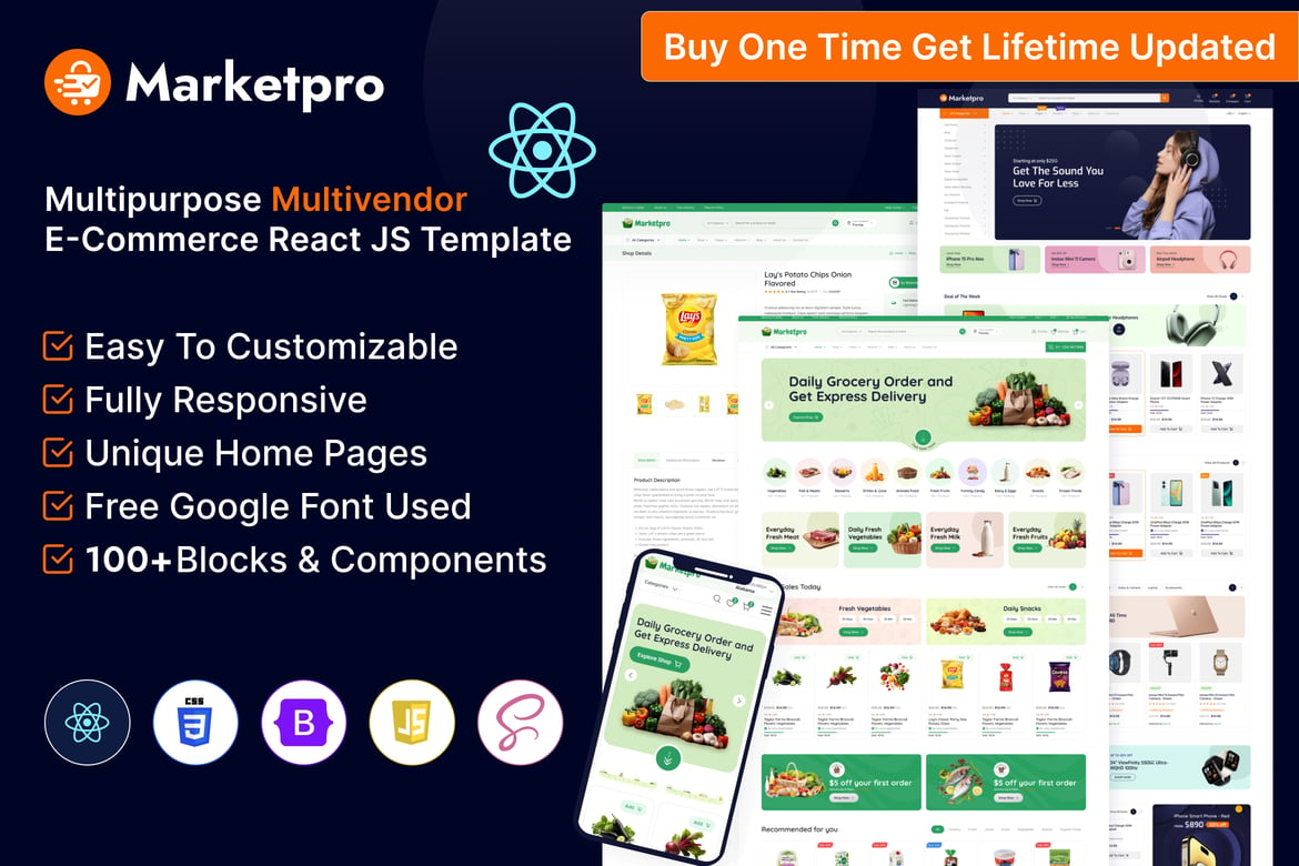 MarketPro - мультивендор для электронной коммерции React JS