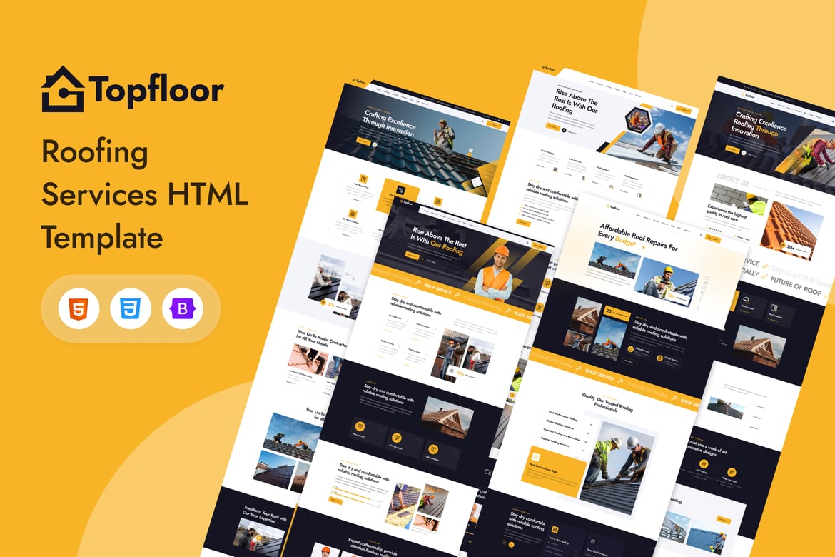 HTML-шаблон Topfloor - Кровельные услуги