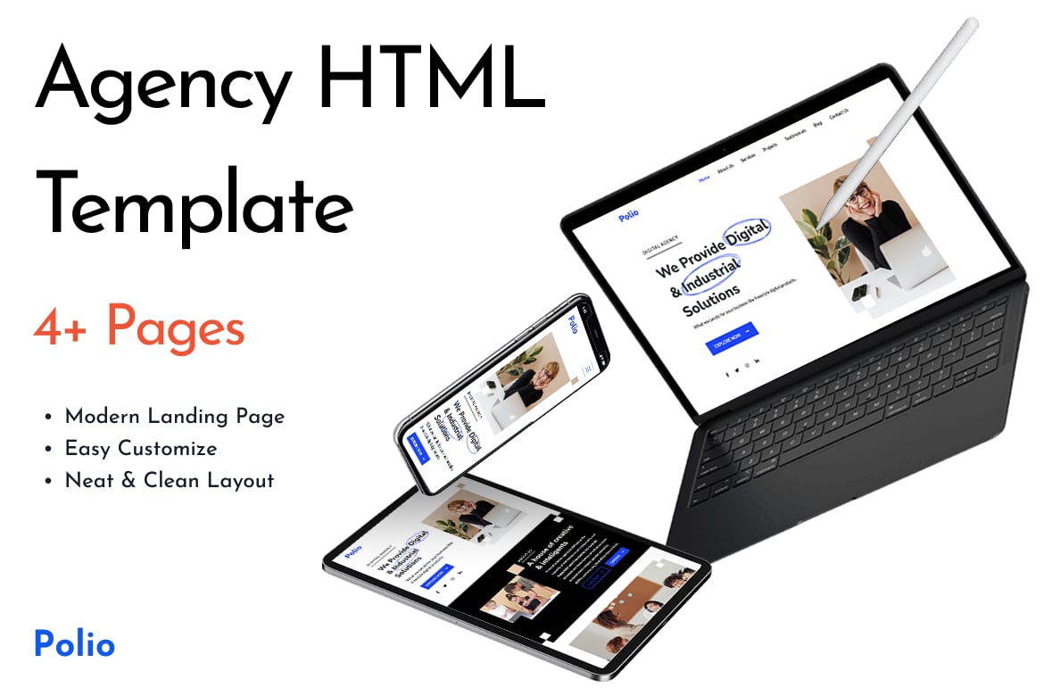 Polio - HTML-шаблон креативного цифрового Агентство