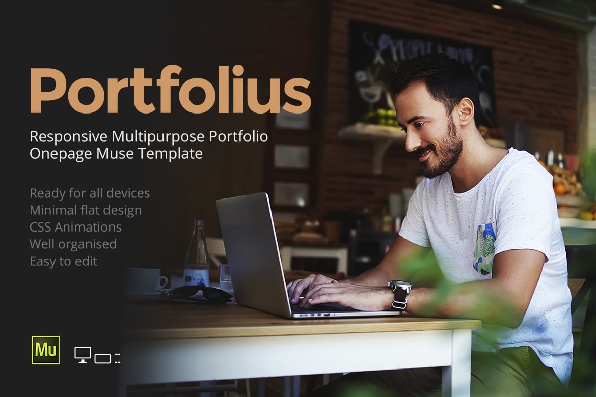 Portfolius - адаптивный Шаблон портфолио